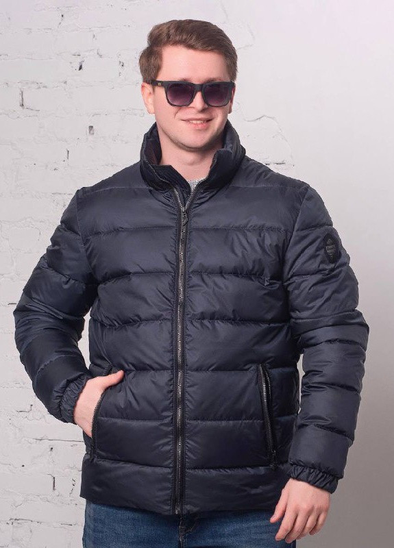 Темно-синяя демисезонная демисезонная куртка мужская большого размера SK