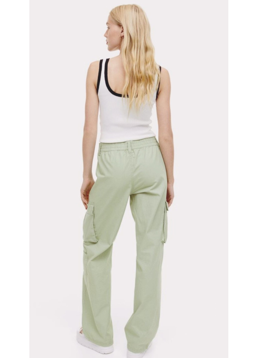 Жіночі полотняні штани карго Н&М (56035) S Хакі H&M (260395437)