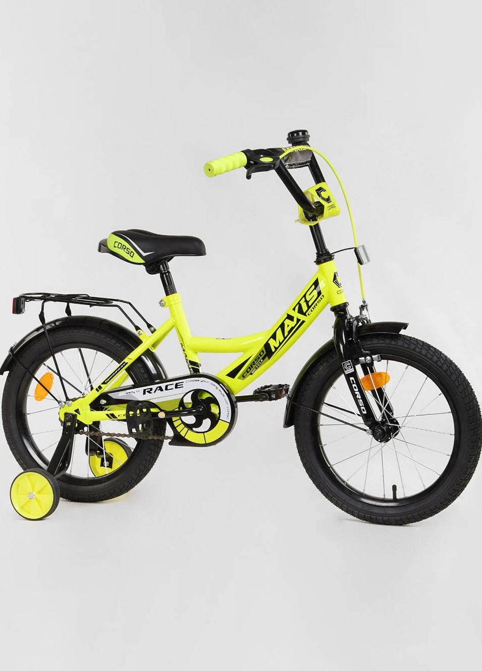 Дитячий двоколісний велосипед 16 "дюймів колір жовтий ЦБ-00213406 Corso (259422410)