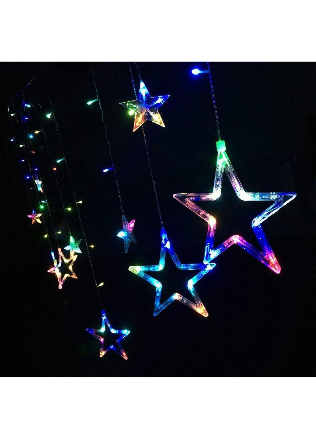 Новорічна світлодіодна гірлянда шторка дощ "Зірки" YS-84005 138 LED USB 2.5х2м (мультиколор) + пульт ДК Yu Xin (269001590)