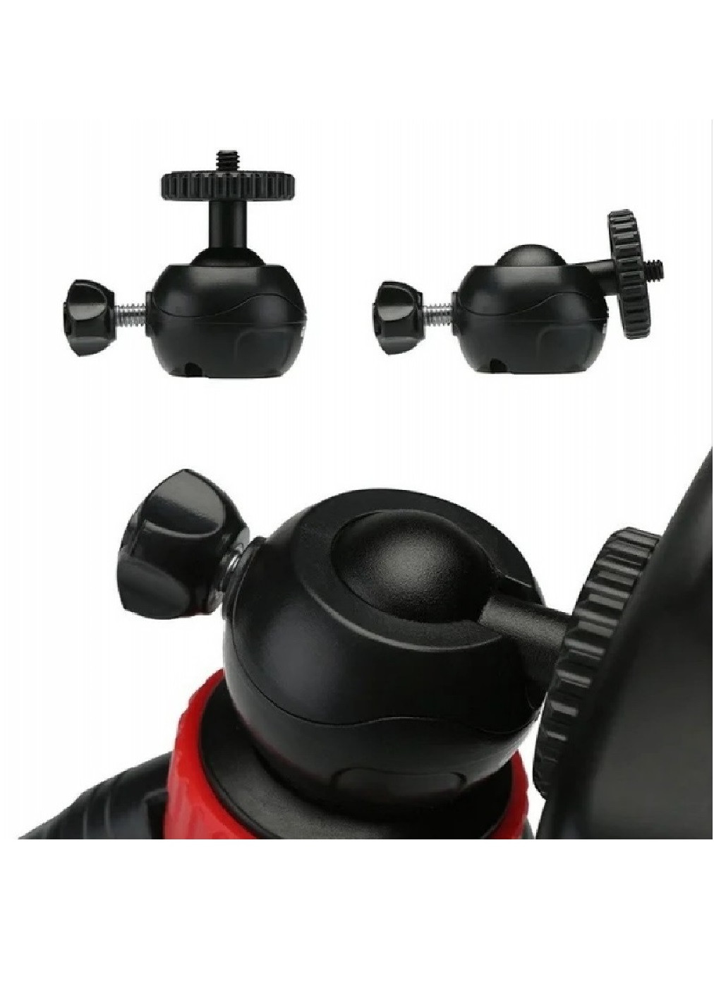 Трипод підставка тримач гнучкий з шарнірною головкою для екшн камери телефону 30 см (474068-Prob) Чорний з червоним Unbranded (257267672)