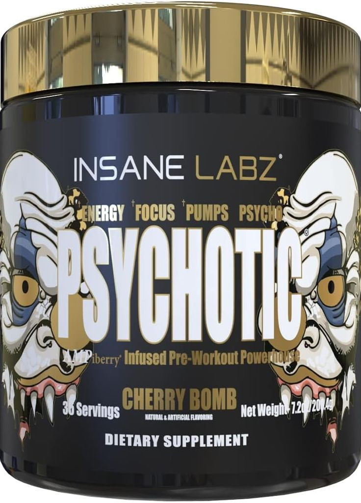 Предтренировочный комплекс Psychotic Gold 204g (Cherry Bomb) Insane Labz (275332877)