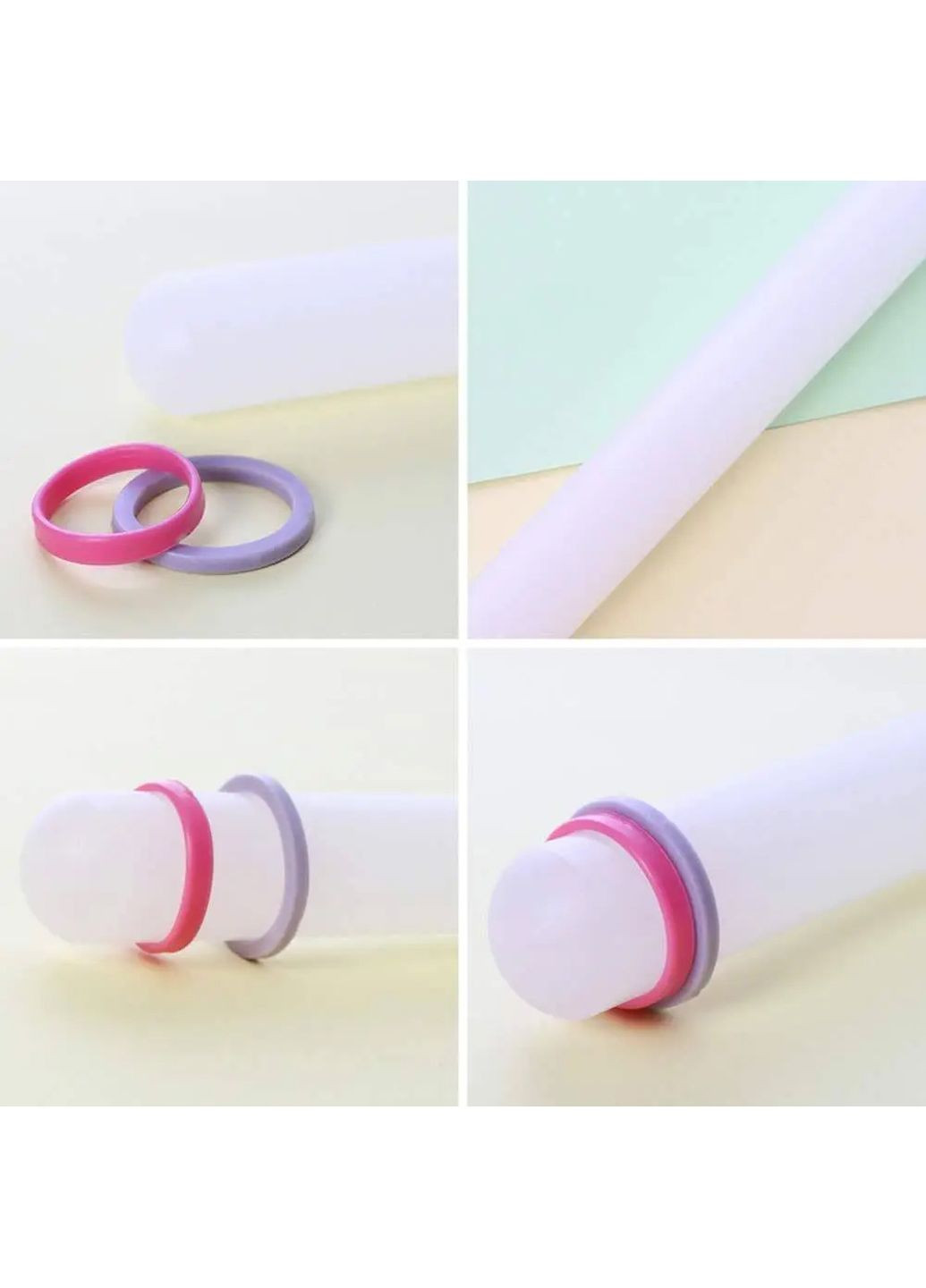 Скалка акриловая для теста и мастики с ограничителями толщины раскатки 40 см Yu Xin (266799391)