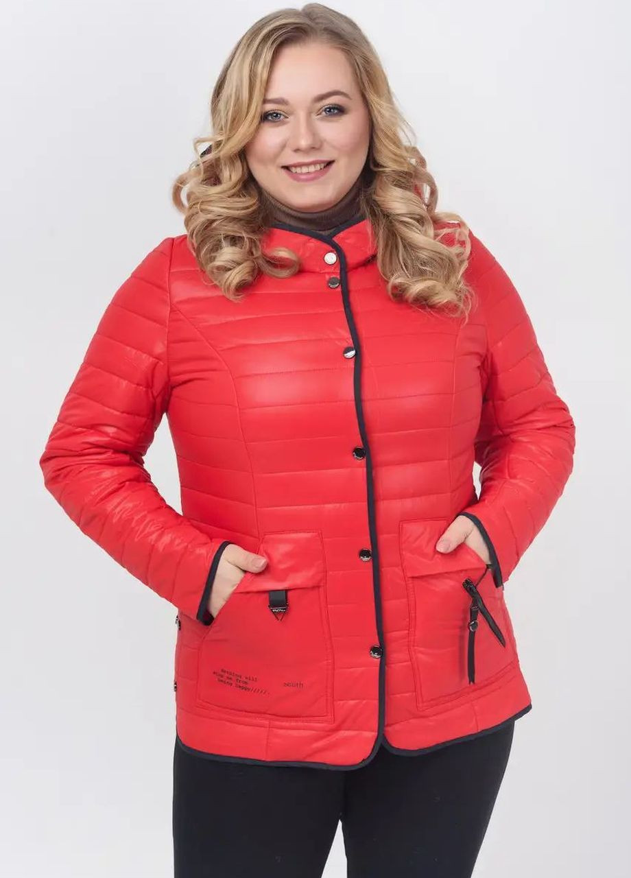 Червона демісезонна жіноча демісезонна куртка великого розміру SK