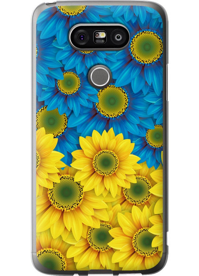 Силиконовый чехол 'Жёлто-голубые цветы' для Endorphone lg g5 h860 (257832583)