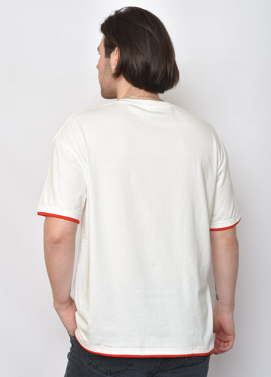 Біла футболка чоловіча однотонна білого кольору Let's Shop