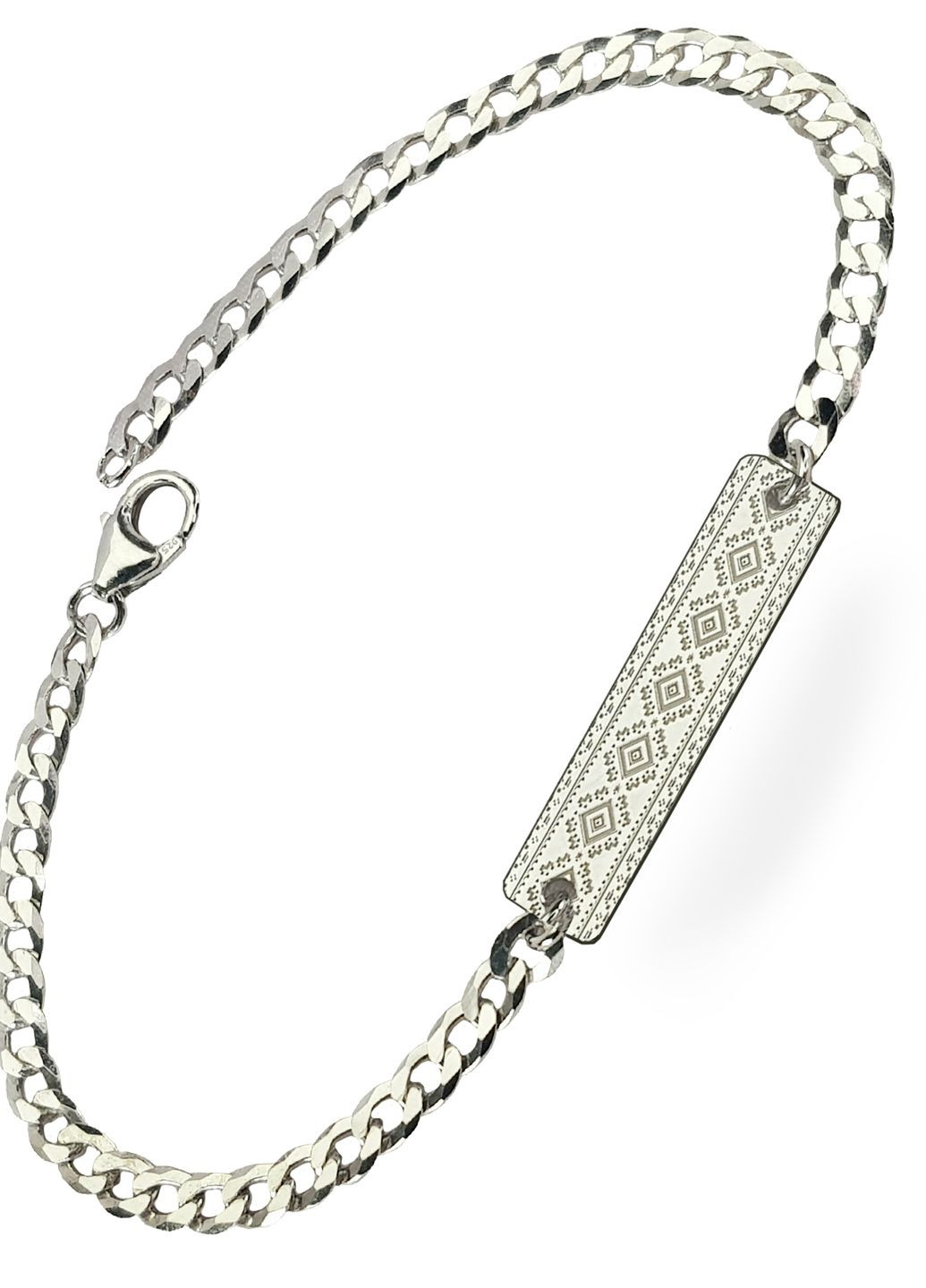 Срібний браслет Вишиванка на ланцюжку «Запоріжжя» для нього регулюється родоване срібло Family Tree Jewelry Line (266267251)