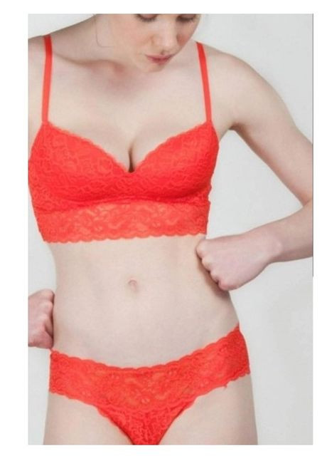 Коралловый женский комплект белья Gisela без косточек