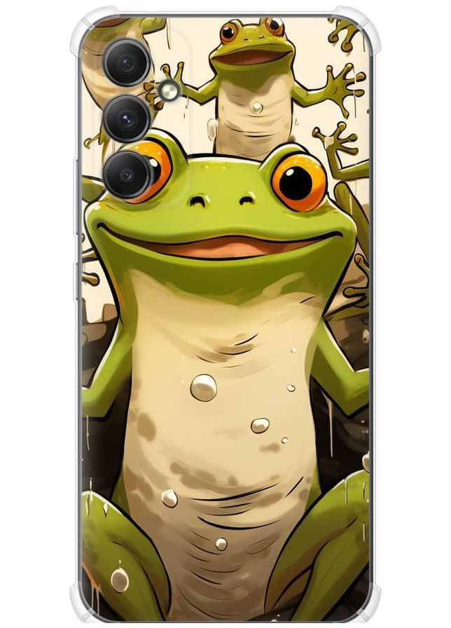 Силіконовий протиударний с посиленими кутами чохол 'Весела жаба' для Endorphone Samsung Galaxy A34 A346E (266906759)