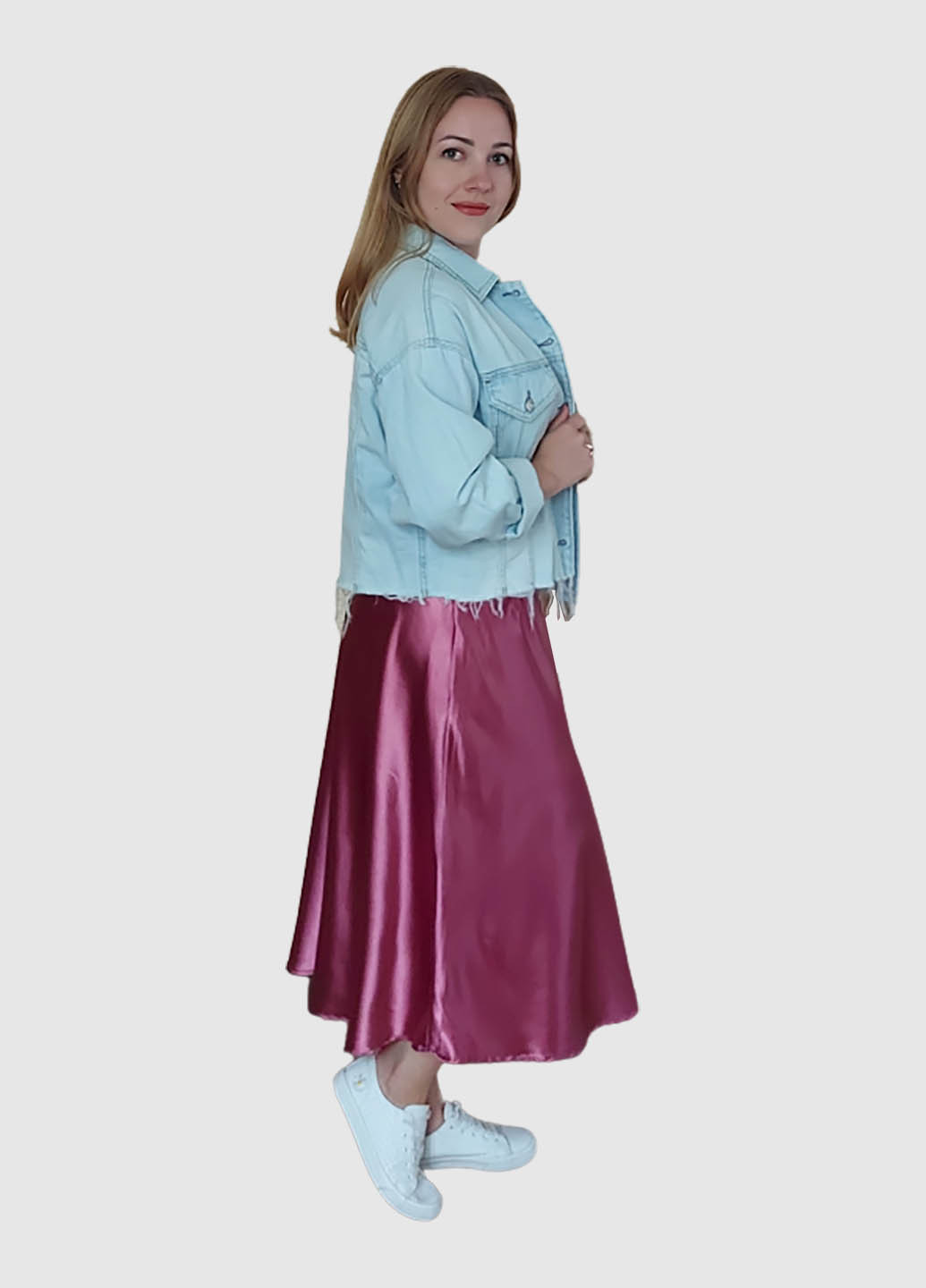 Розово-лиловая кэжуал юбка Luvete клешированная