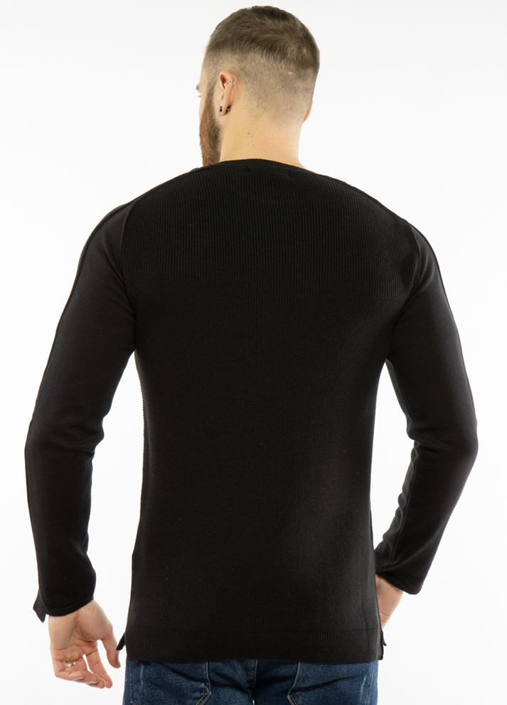 Черный демисезонный свитер однотонный (черный) Time of Style
