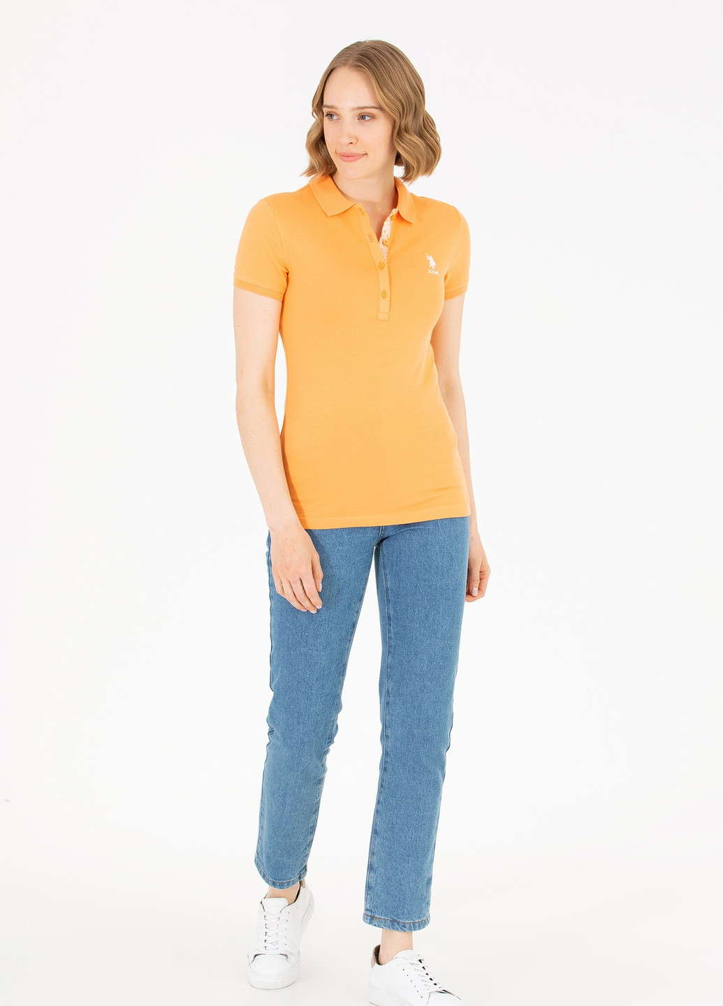 Оранжевая женская футболка-футболка u.s.polo assn женская U.S. Polo Assn.