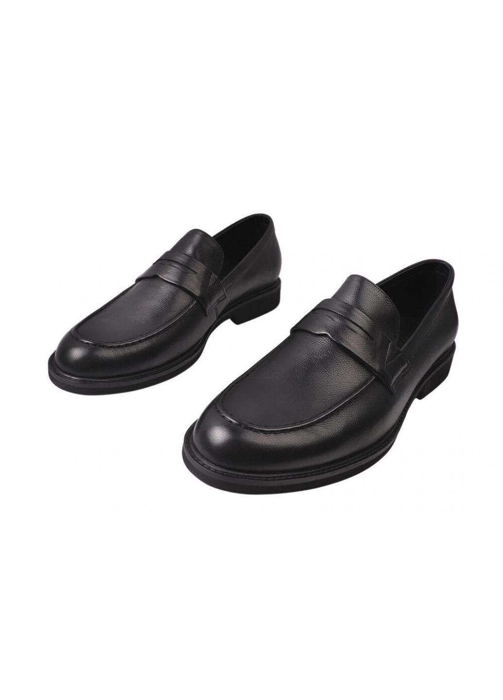 Черные туфли лоферы мужские из натуральной кожи, на низком ходу, цвет черный, Basconi