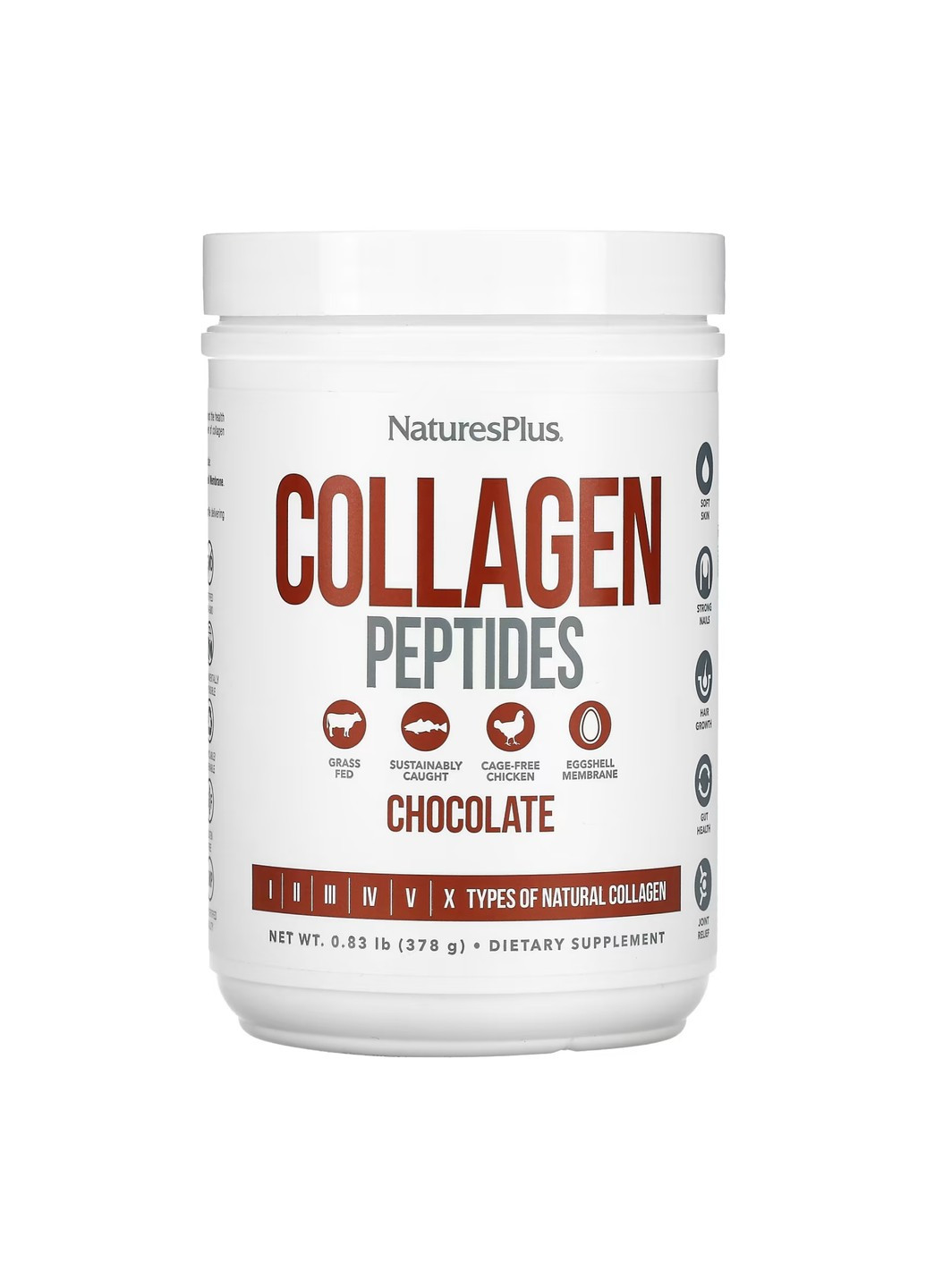 Пептиди Колагену Collagen Peptides - 378г Шоколад Nature's Plus (278040428)
