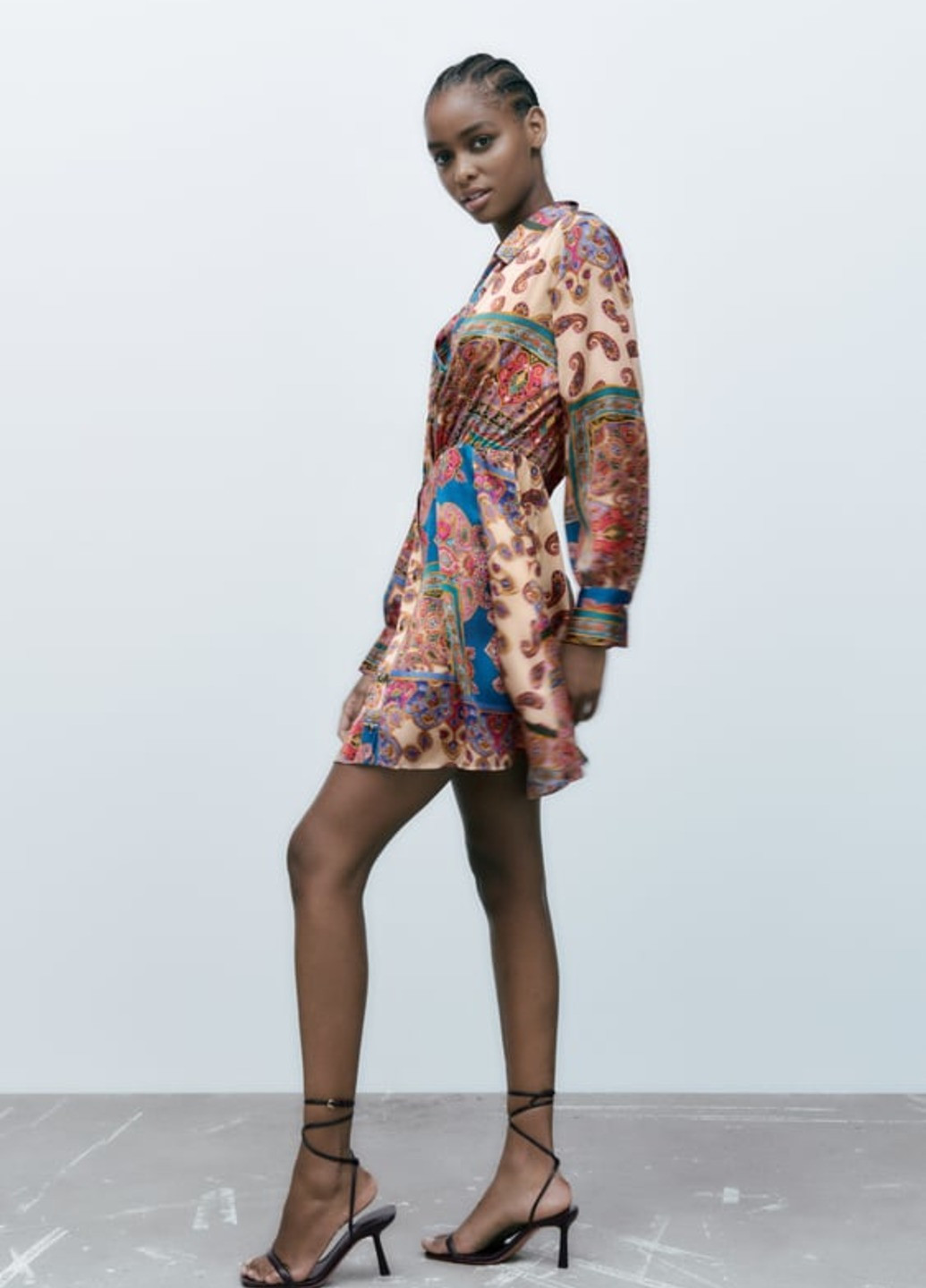 Комбинированное праздничный, коктейльное, деловое, повседневный, кэжуал, вечернее платье Zara