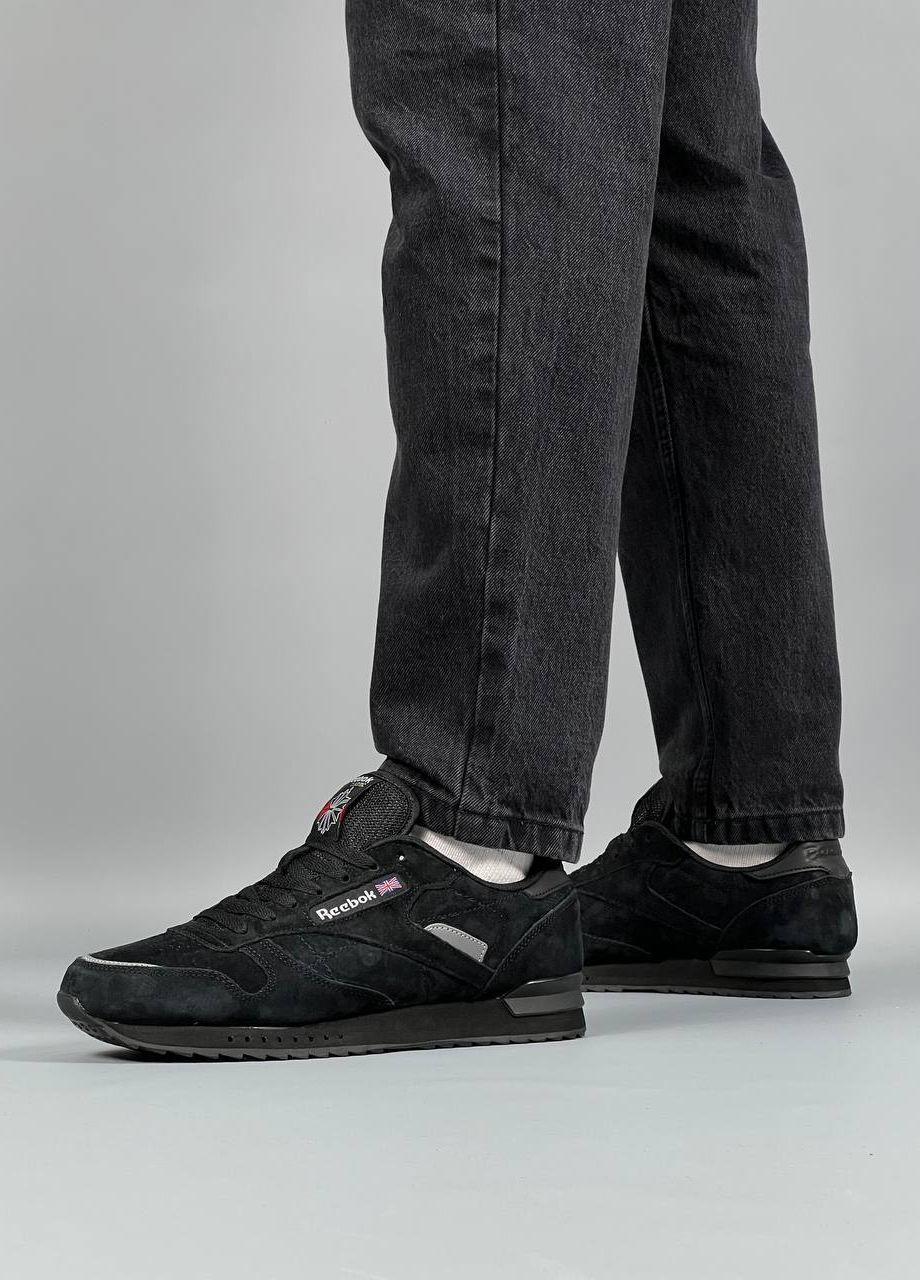 Черные демисезонные кроссовки мужские,вьетнам Reebok Classic M All Black