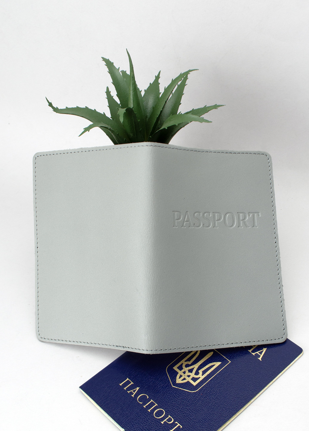 Обкладинка на паспорт шкіряна жіноча HC-24 (сіра) HandyCover (269267456)