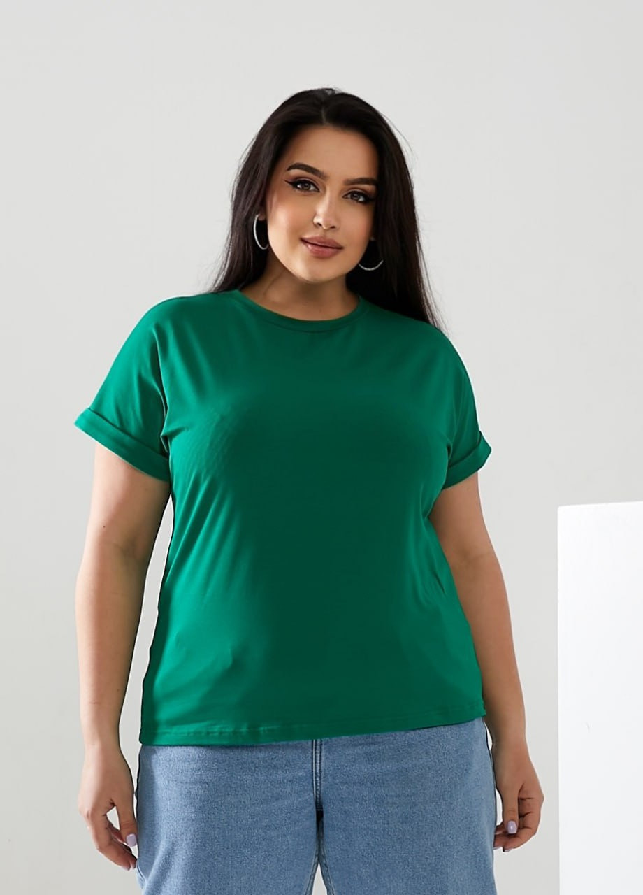 Зелена жіноча футболка колір зелений р.42/46 432367 New Trend