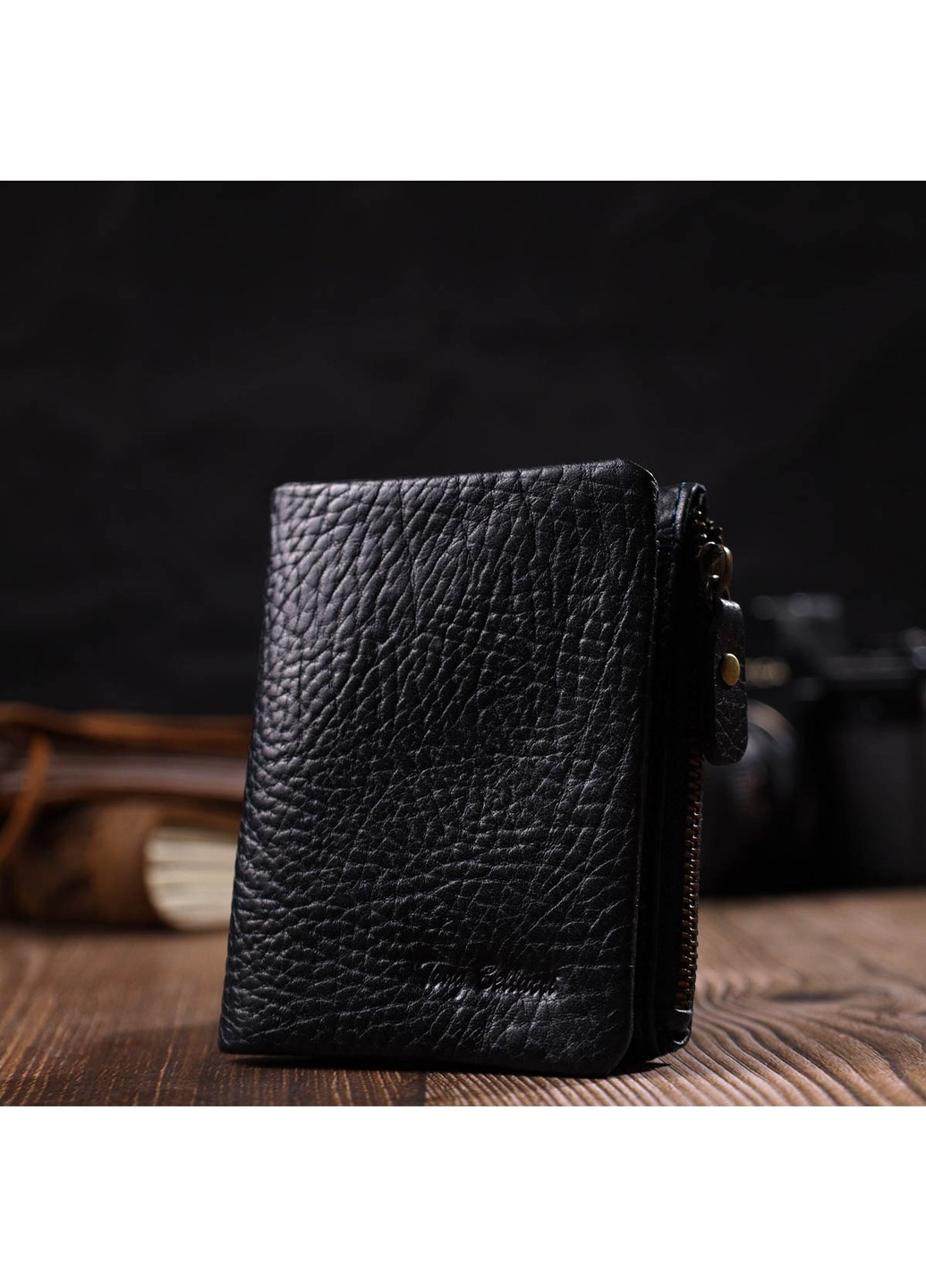 Маленький та місткий гаманець з натуральної шкіри 22021 Синій Tony Bellucci (262158024)