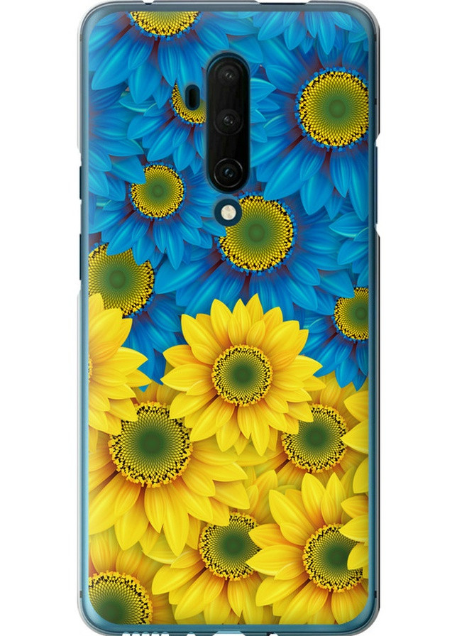 Силиконовый чехол 'Жёлто-голубые цветы' для Endorphone OnePlus 7T Pro (257835750)