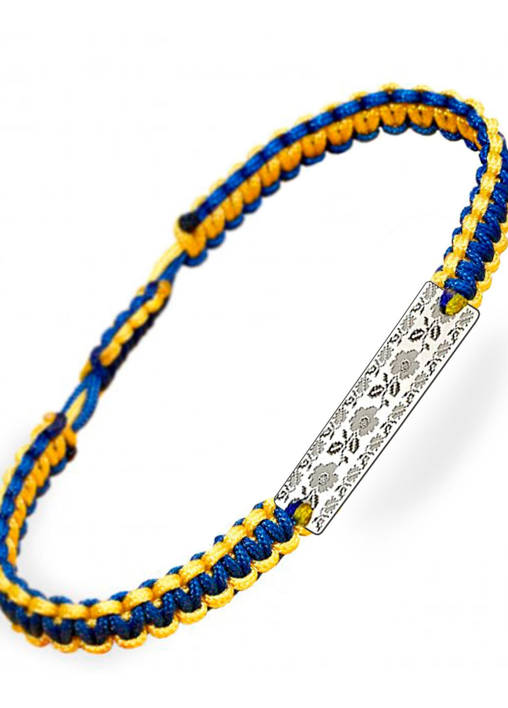 Срібний браслет шамбала жовто-синя нитка Вишиванка «Закарпатська область» родоване срібло Family Tree Jewelry Line (266695285)