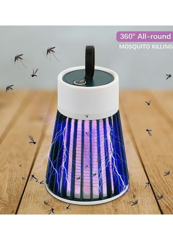 Пастка-лампа від комах Mosquito killing Lamp BG-002 акумуляторна з LED підсвічуванням та USB-зарядкою Зелена No Brand (277234741)