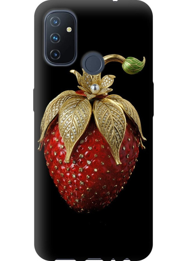 TPU черный чехол 'Клубника v3' для Endorphone OnePlus Nord N100 (259323579)