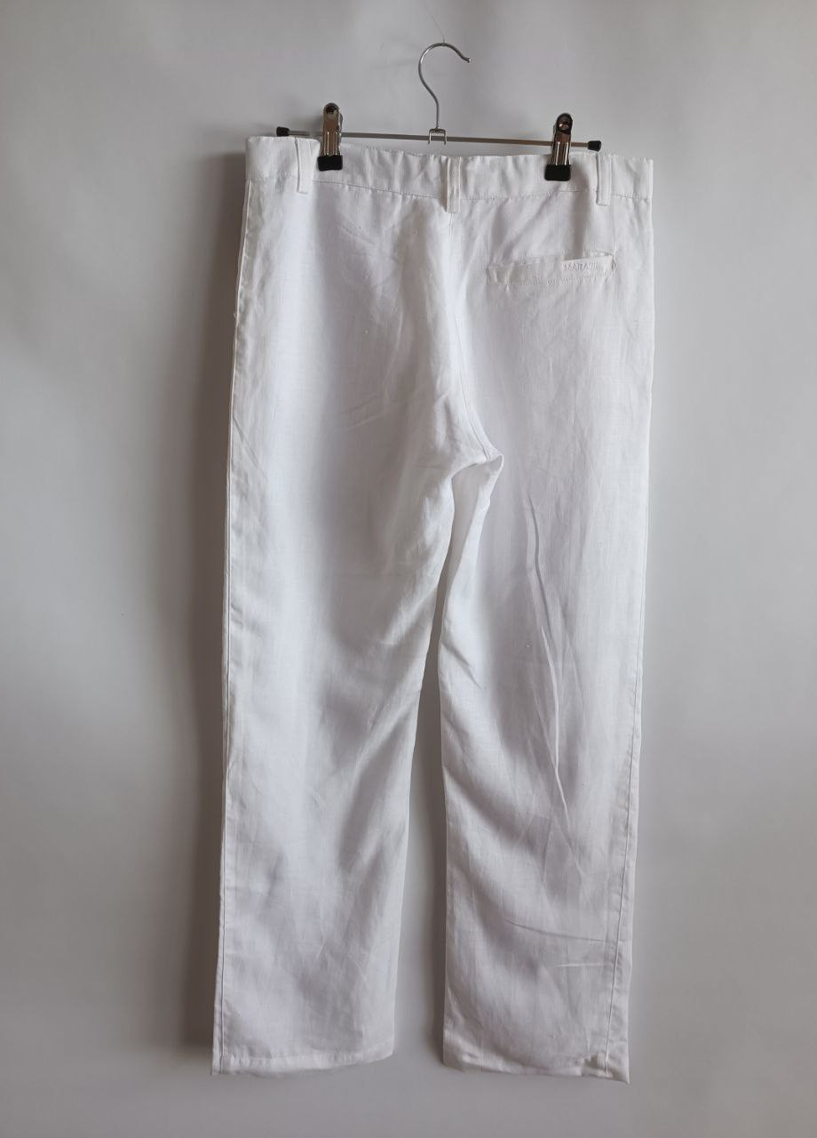 Белые кэжуал летние брюки прямые Marasil