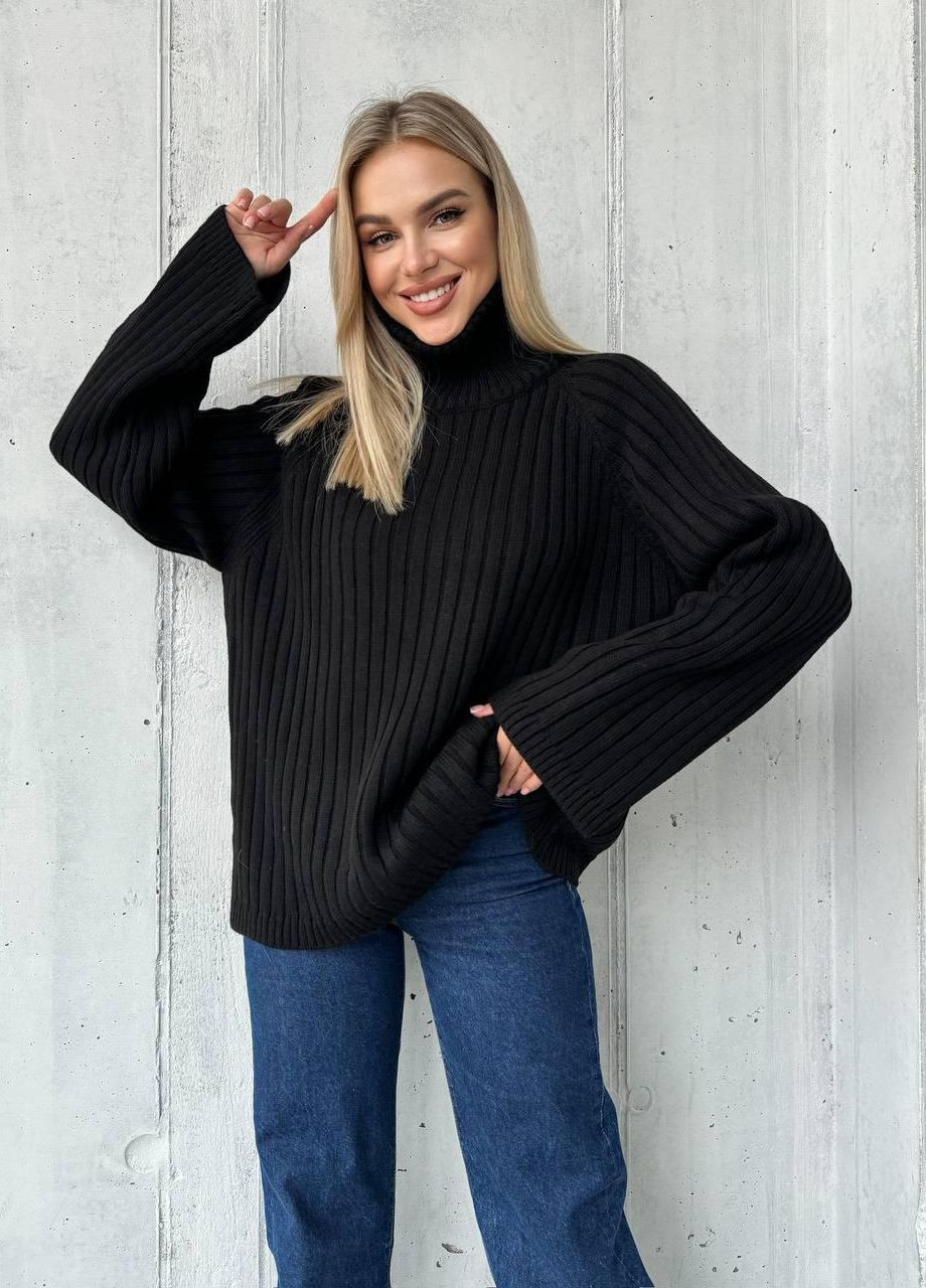 Черный зимний свитер 3931 No Brand
