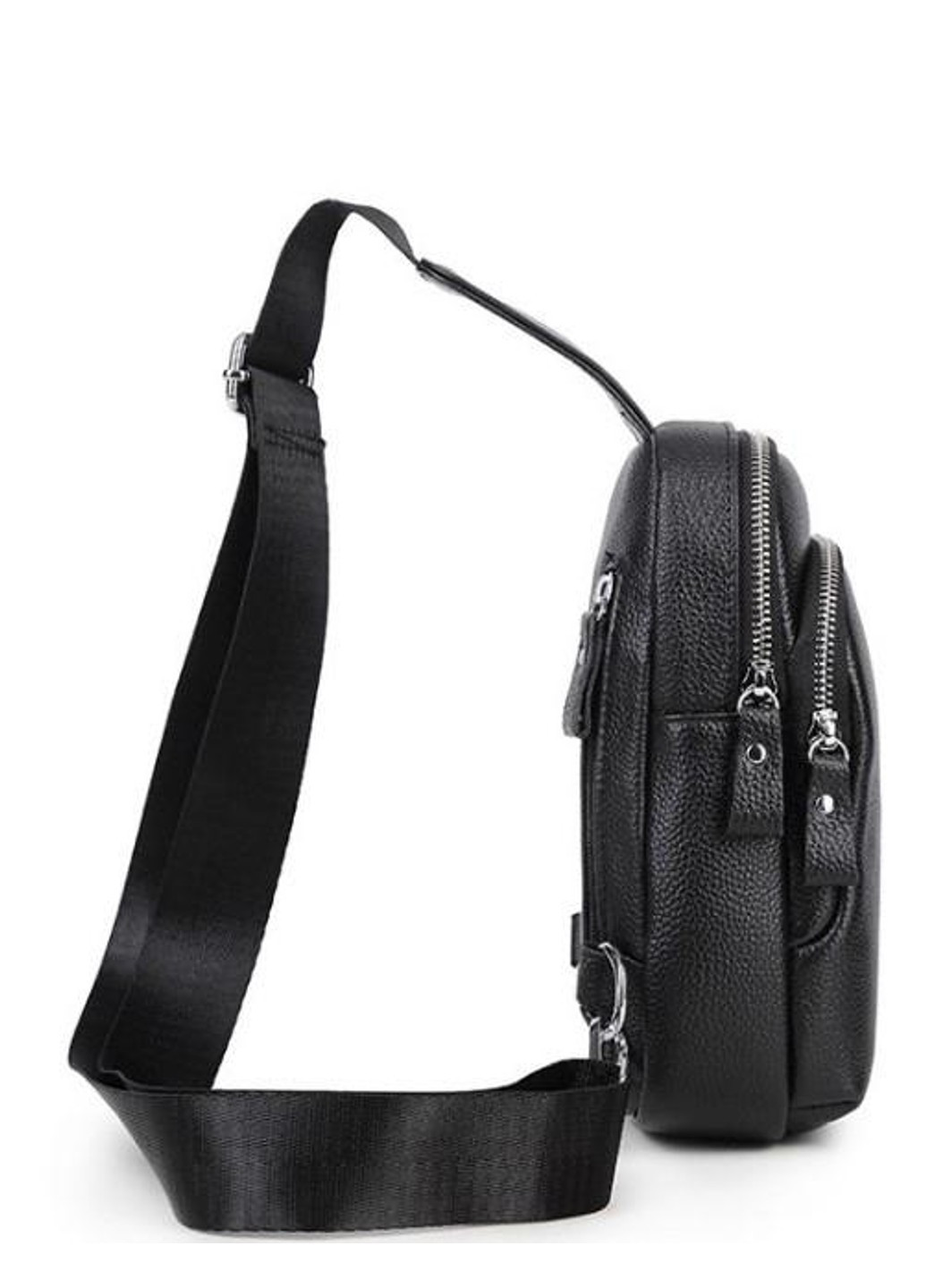 Мужской черный кожаный слинг на плечо A25F-1922A Tiding Bag (277963140)