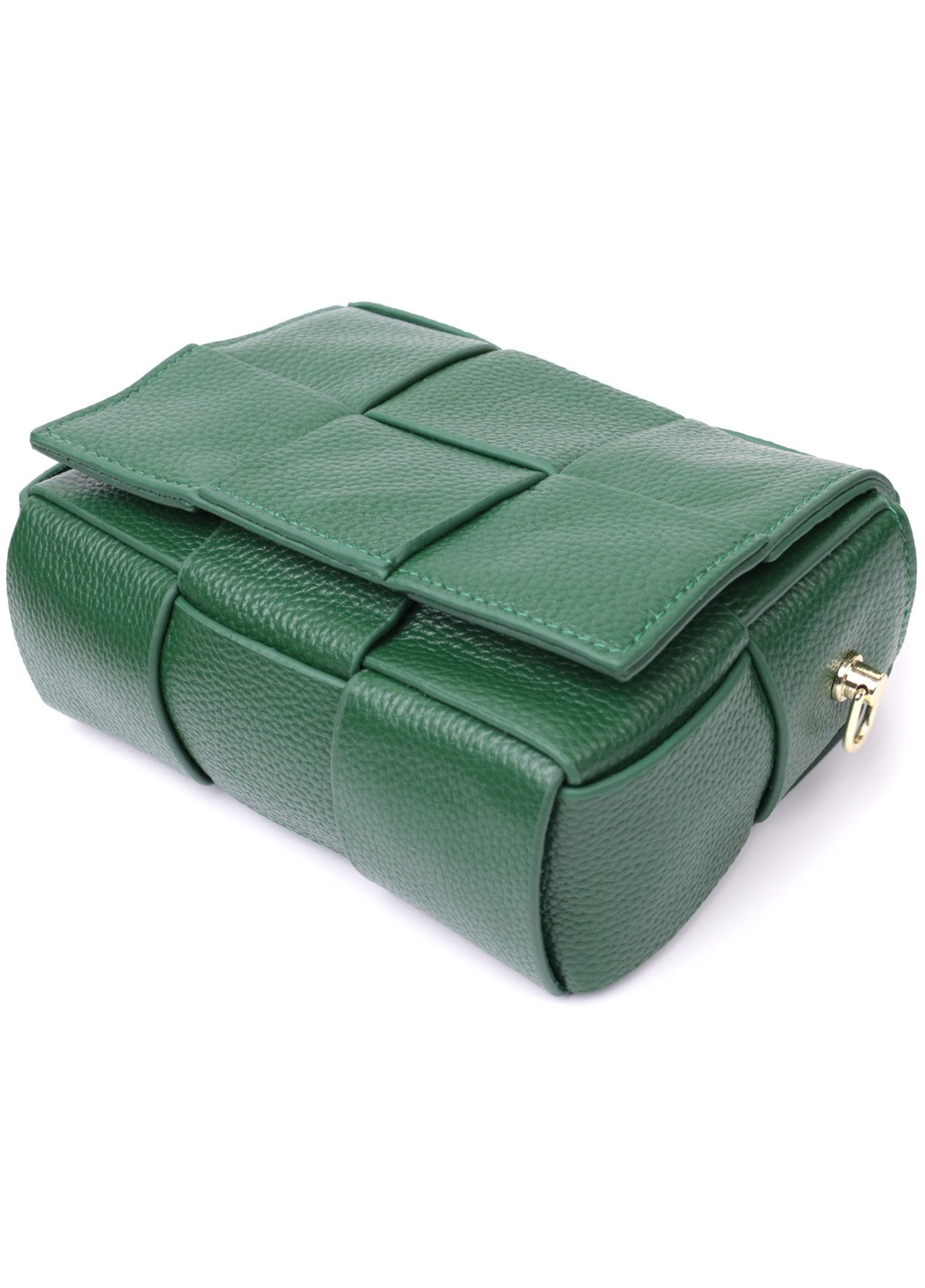 Компактна вечірня сумка для жінок з палітурками з натуральної шкіри 22312 Зелена Vintage (276461755)