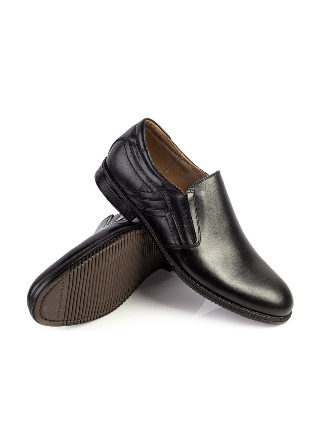 Черные классические туфли мужские бренда 9402092_(1) ModaMilano без шнурков