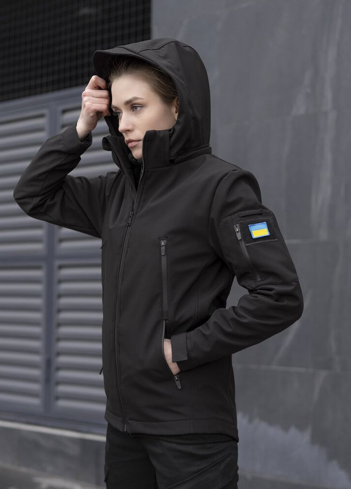 Чорна демісезонна куртка motive жіноча чорний Pobedov