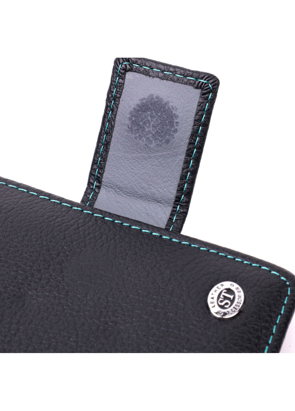 Вертикальный небольшой женский кошелек из натуральной кожи 19436 Черный st leather (277980486)