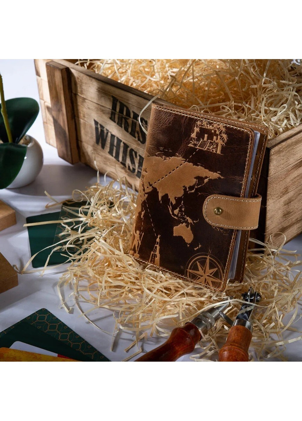 Шкіряний Картхолдер «7 wonders of the world» CH-06 Shabby Honey Hi Art (269089250)