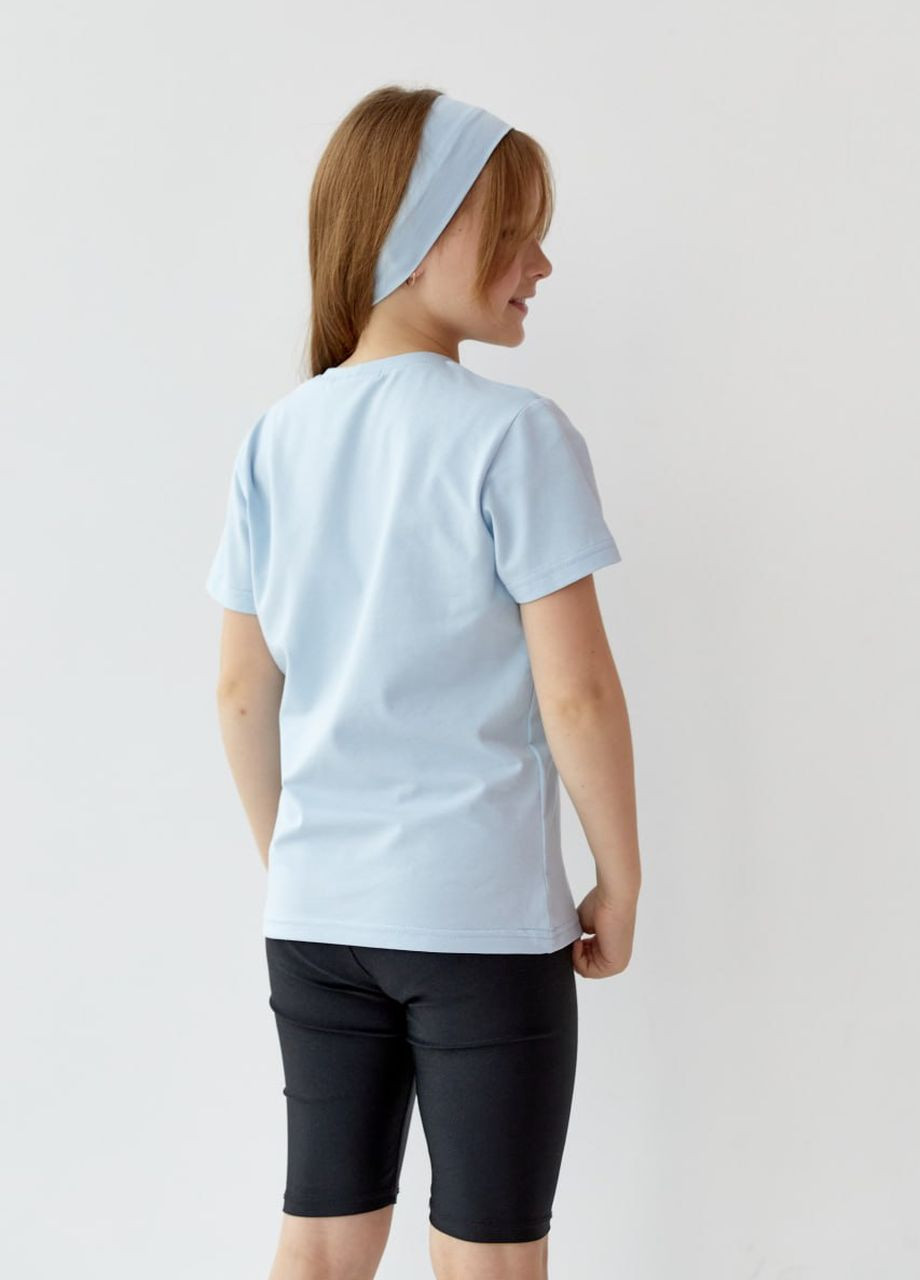 Голубая базовая детская однотонная футболка цвет светло голубой р.110 440833 New Trend