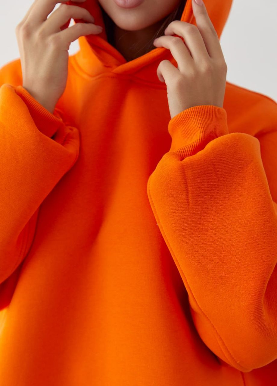 Женское теплое худи цвет оранж размер Oversize 447642 New Trend (273171347)