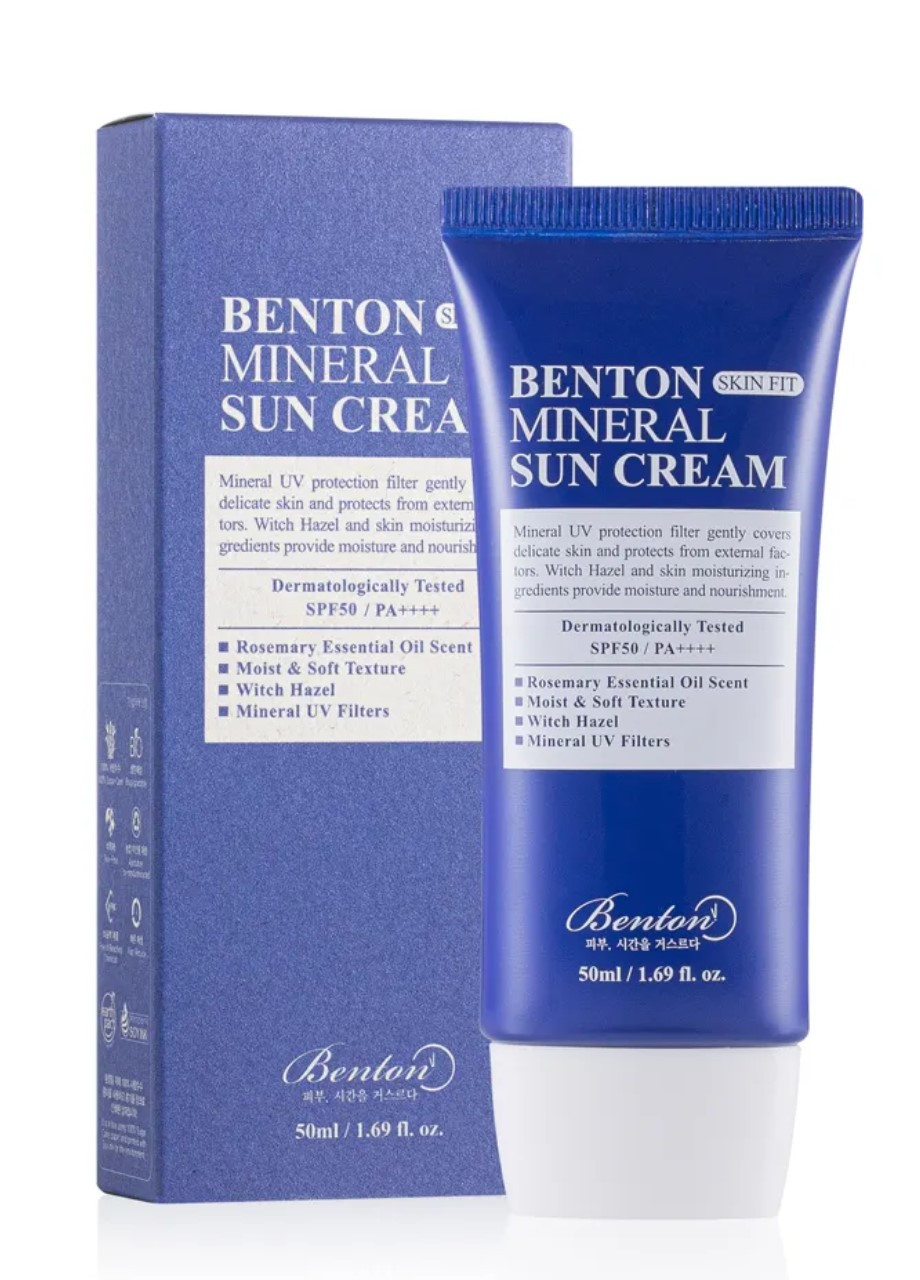Солнцезащитный крем на минеральной основе Skin Fit Mineral Sun Cream SPF50/PA++++ 50 ml Benton (268907068)