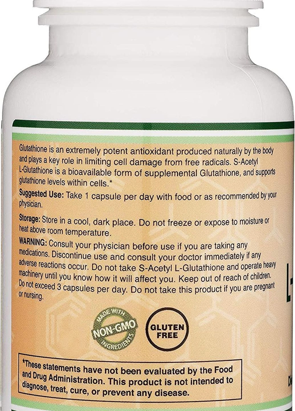 S-ацетил L-глутатіон S-Acetyl L-Glutathione 100 mg 60 capsules Double Wood Supplements (261765753)