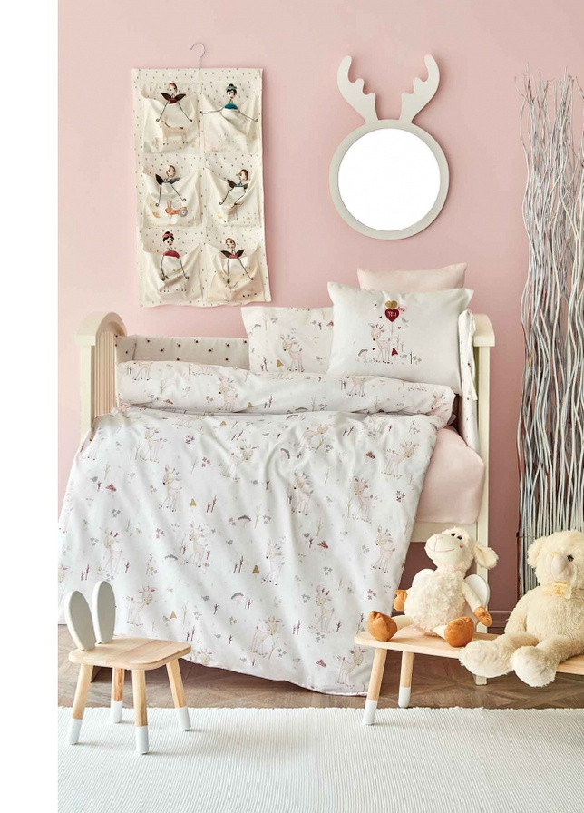 Детский набор в кроватку для младенцев - Doe pembe розовый (10 предметов) Karaca Home (258261033)