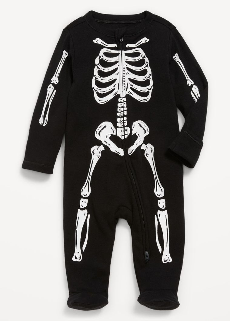 Человечек детский черный со скелетиком Хэллоуин Old Navy (265330738)