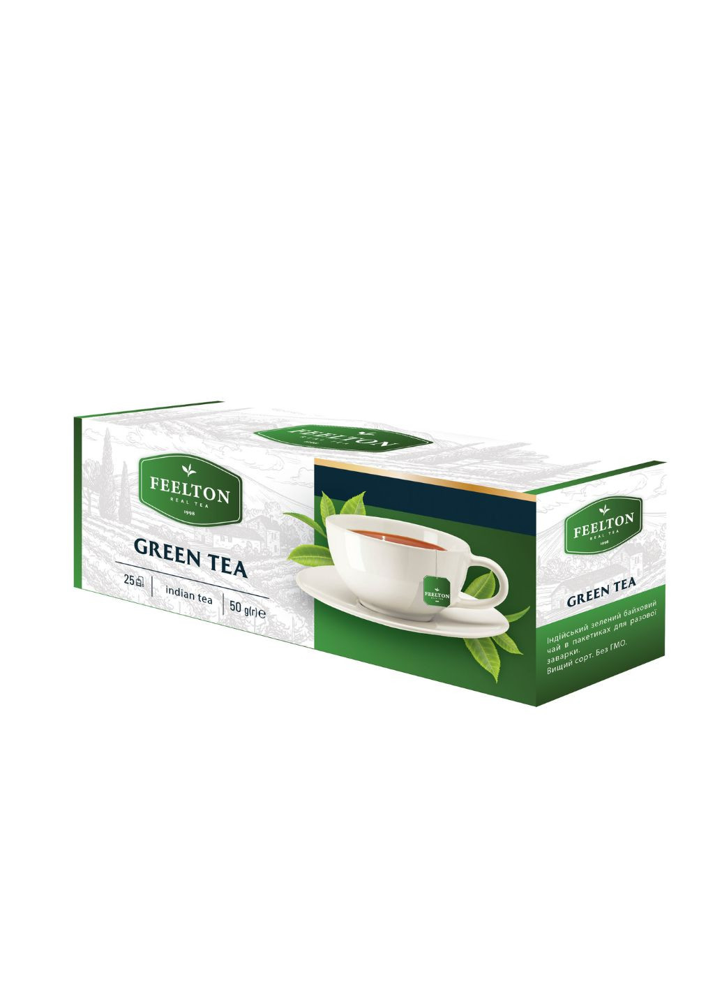 Чай зеленый Green Tea OPA в пакетиках 25 шт*2 г Feelton (259300073)