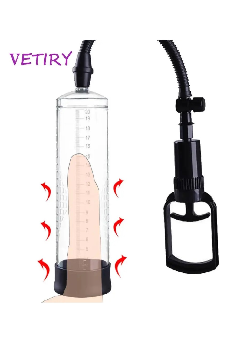 Помпа вакуумна Penis Pump для збільшення пеніса 22*6.9 см No Brand (278000797)