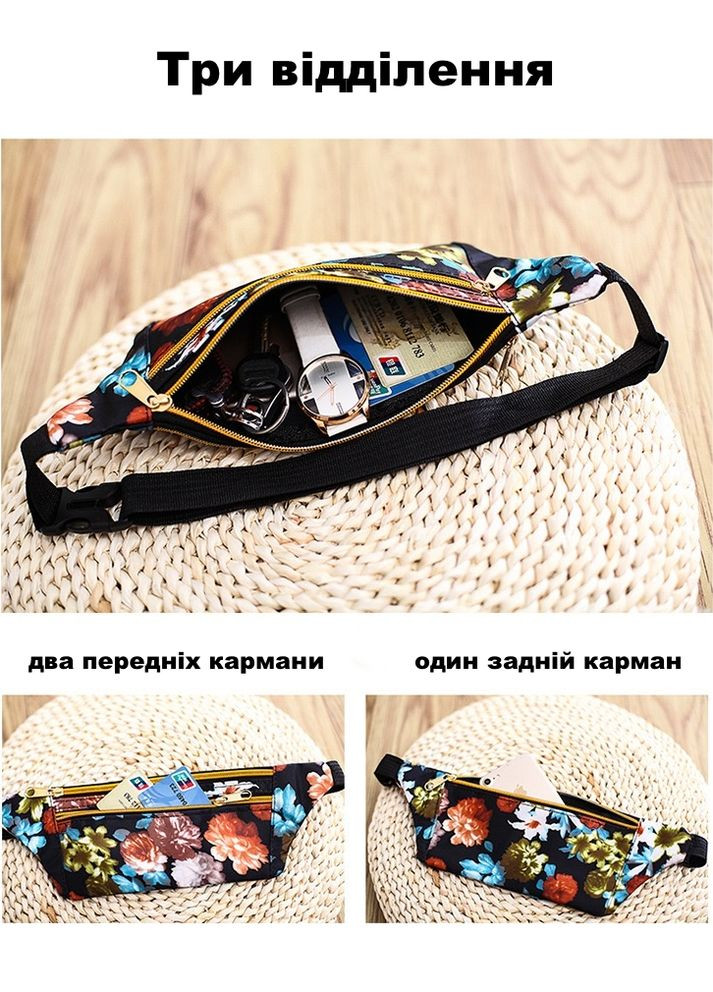 Поясна спортивна бананка маленька сумка для бігу кольорова 03 No Brand (264829213)