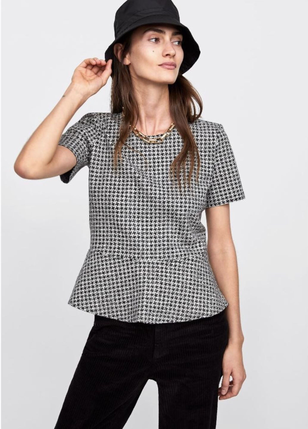 Комбінована трикотажна блуза Zara