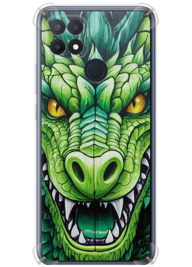 Силіконовий протиударний с посиленими кутами чохол 'Зелений дракон' для Endorphone Oppo A15 (275460015)