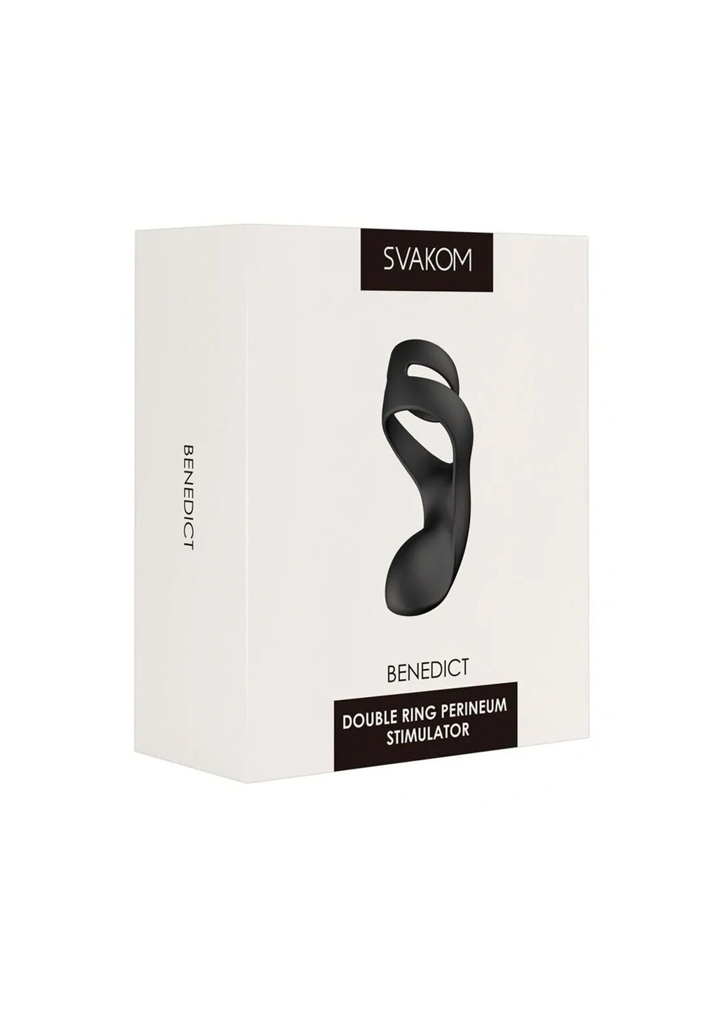 Двойное эрекционное кольцо Svakom Benedict Black со стимуляцией промежности ADDICTION (258261743)