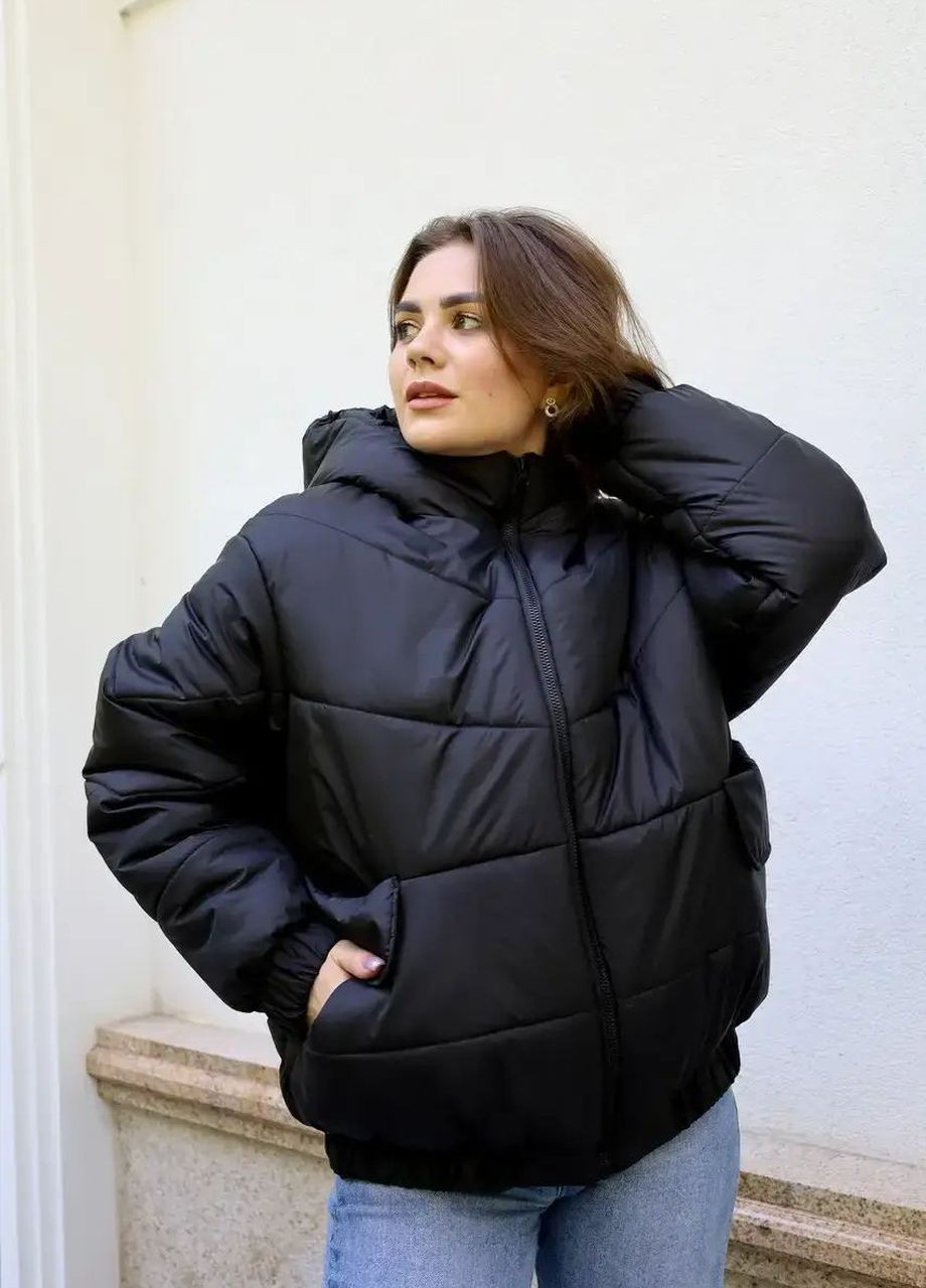Чорна зимня жіноча зимова куртка SK