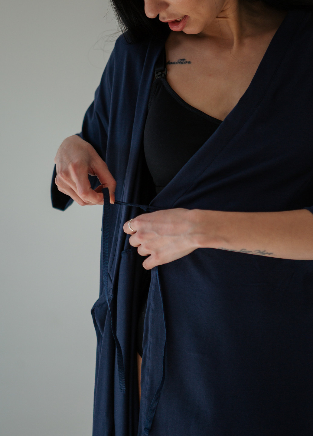 Комплект ночная рубашка + халат для беременных и кормящих HN (257777825)