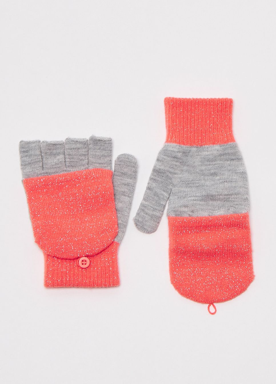 Варежки,серый-коралловый, C&A (275928879)